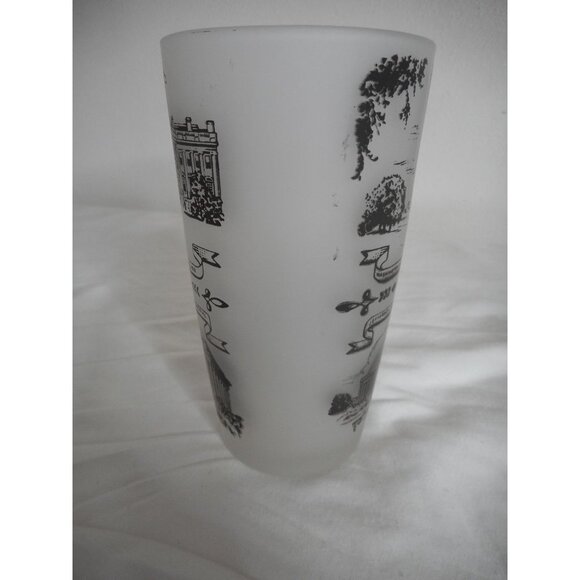 Vintage Frosted Glass Souvenir State Drinking Glass Washington D. C. Graphic - Picture 3 of 6